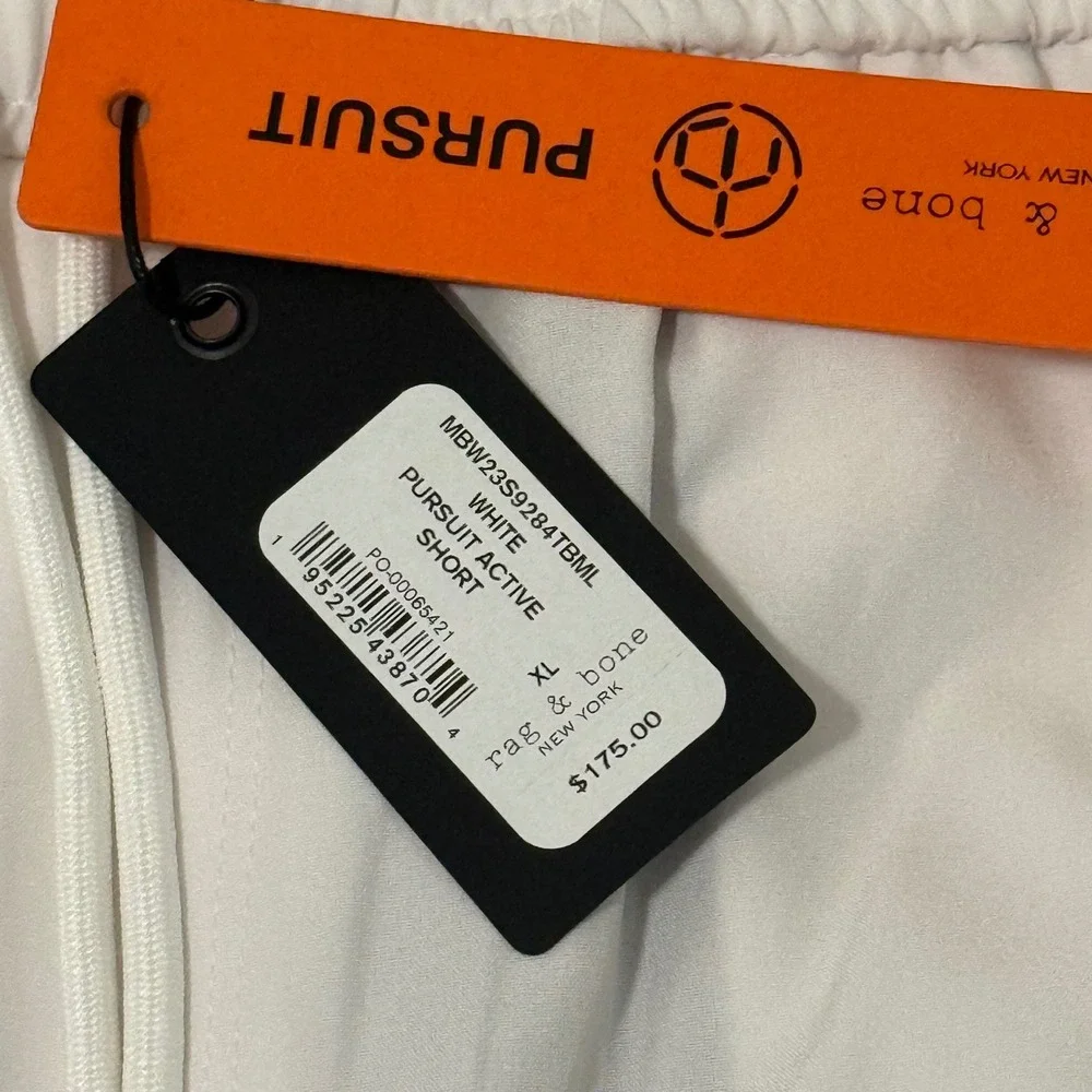 Rag & Bone Pursuit Active Shorts Mens XL White MBW23S9284TBML NWT $175